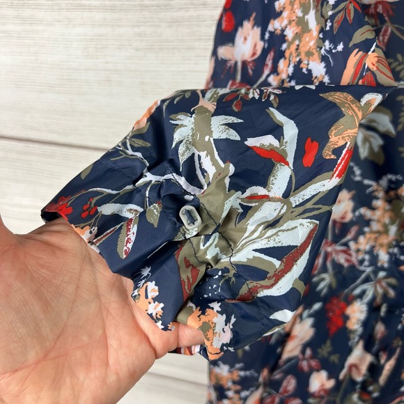 Columbia Women's Inner Limits ll Floral Bird Print Navy Rain Jacket Size Large - Picture 6 of 14